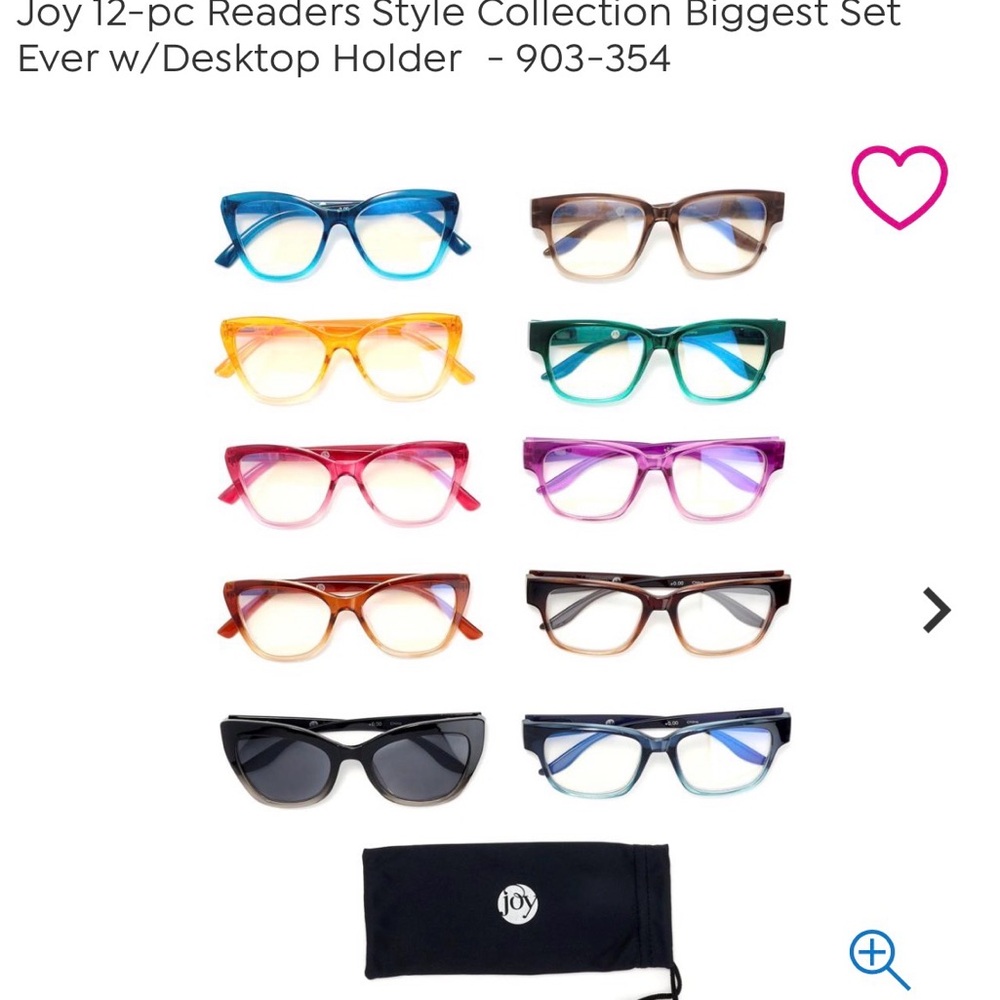 Joy Mangano Women's Glasses Set of Multicolor Collection Computer Readers +3.50